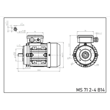 Silnik elektryczny 0,37kW 1400 obr/min. 71 B14